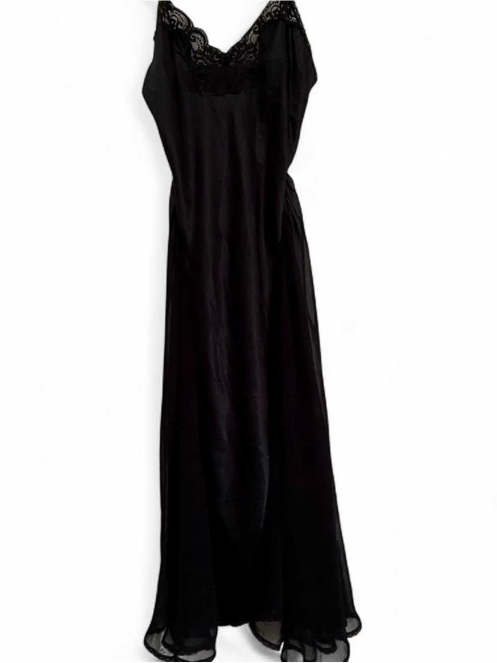 Black Lace Trim Slip Dress - Women